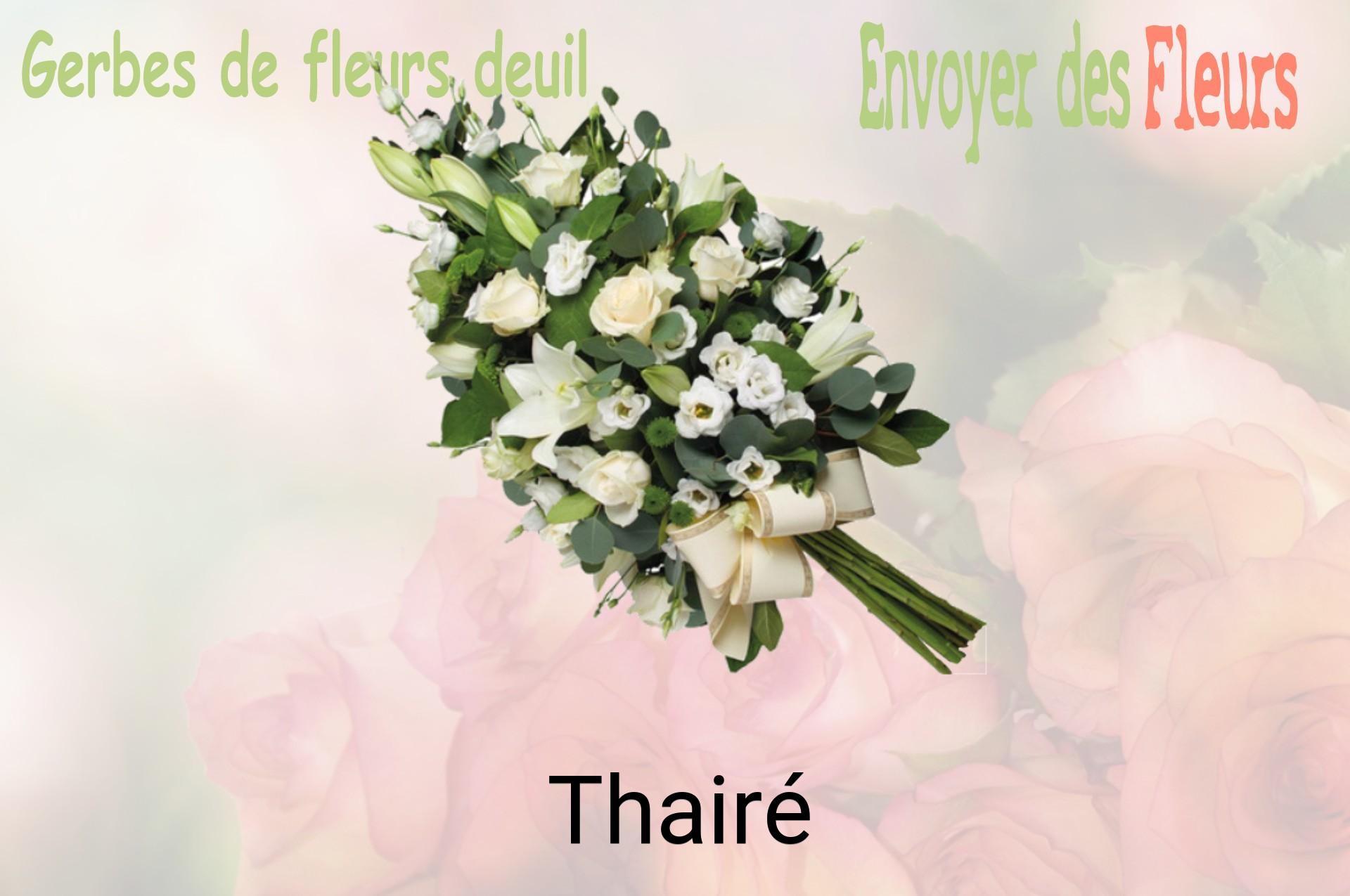 Gerbe de fleurs de deuil livrée à Thairé